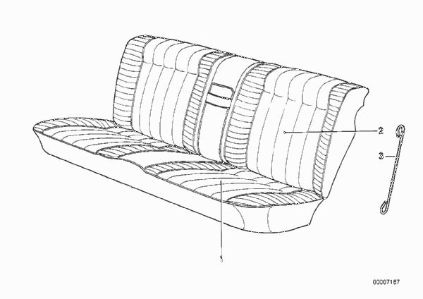 Обивка сиденья Зд для BMW E30 320is S14 (схема запчастей)
