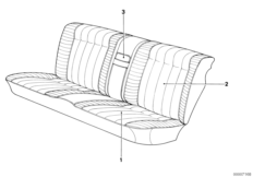 Обивка подушки сиденья Зд для BMW E12 525 M30 (схема запасных частей)