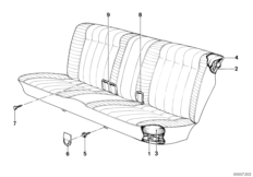 Сиденье Зд пружинный каркас/основание для BMW E30 316 M10 (схема запасных частей)