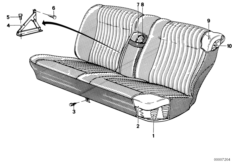 Сиденье Зд пружинный каркас/основание для BMW E12 520i M20 (схема запасных частей)
