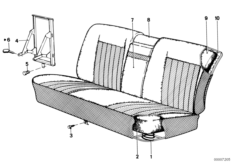 Сиденье Зд пружинный каркас/основание для BMW E12 525 M30 (схема запасных частей)