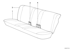 детали заднего сиденья для BMW E30 318i M10 (схема запасных частей)