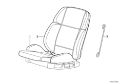 Набивка и обивка спортивного пер.сиденья для BMW E36 328i M52 (схема запасных частей)
