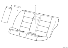 Средний подлокотник сиденья Зд для BMW E36 318is M42 (схема запасных частей)