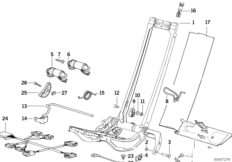 Каркас спорт.сиденья BMW с э/приводом для BMW E36 M3 S50 (схема запасных частей)