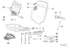 Сиденье Пд детали привода сиденья для BMW E36 318ti M44 (схема запасных частей)