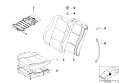 Набивка и обивка передн.сиденья для BMW E39 525i M54 (схема запасных частей)