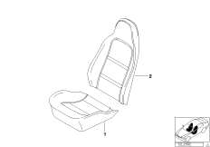 Набивка и обивка базового сиденья Пд для BMW Z3 Z3 2.0 M52 (схема запасных частей)