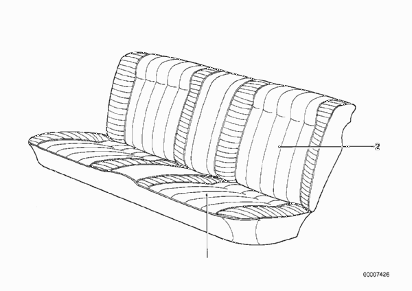 Обивка подушки сиденья Зд для BMW E12 520i M10 (схема запчастей)