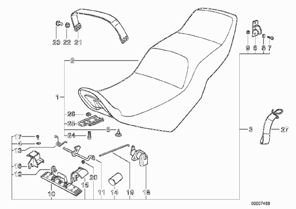 Съемное сиденье для BMW 89V2 K 1100 LT (0526, 0536) 0 (схема запчастей)