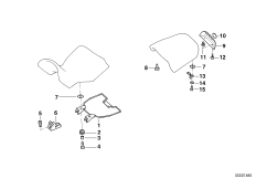 Дополнительные элементы сиденья для BMW R21 R 1150 GS 00 (0415,0495) 0 (схема запасных частей)