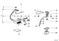 Управление сдвижной крышкой люка для BMW E12 520 M10 (схема запасных частей)
