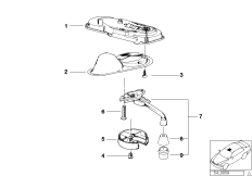 Управление ручной под.-сдв.крышкой люка для BMW E34 525tds M51 (схема запасных частей)