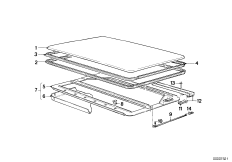 Подъемно-сдвижная крышка люка/Рама люка для BMW E30 323i M20 (схема запасных частей)