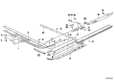 Детали люка с подъемно-сдвижной крышкой для BMW E30 325i M20 (схема запасных частей)