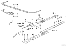 Привод люка с подъемно-сдвижной крышкой для BMW E34 520i M20 (схема запасных частей)