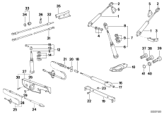 Э/гидр.детали скл.верха с э/гидр.прив. для BMW E30 325i M20 (схема запасных частей)
