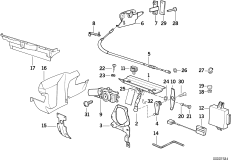 Э/механ детали скл.верха с э/гидр.прив. для BMW E30 M3 S14 (схема запасных частей)
