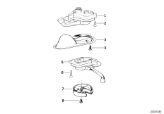 Детали люка с подъемно-сдвижной крышкой для BMW E36 318i M43 (схема запасных частей)