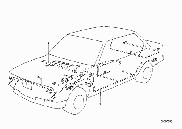Жгут проводов для BMW E30 M3 S14 (схема запчастей)