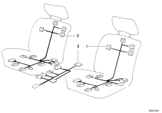 Провода электр.регулир.полож.сиденья Пд для BMW E36 328i M52 (схема запасных частей)