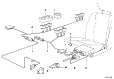 Провода регулируемого сиденья Пд для BMW E23 735i M30 (схема запасных частей)