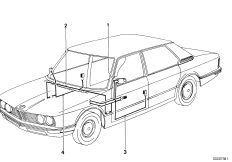 Провода электрическ.наружного зеркала для BMW E12 520 M20 (схема запасных частей)