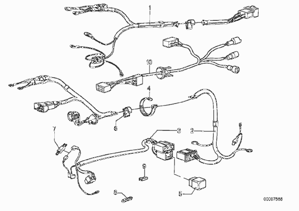 Жгут проводов регул.дорожного просвета для BMW E12 528i M30 (схема запчастей)