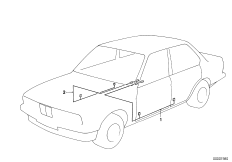Жгуты проводов двери для BMW E23 728iS M30 (схема запасных частей)