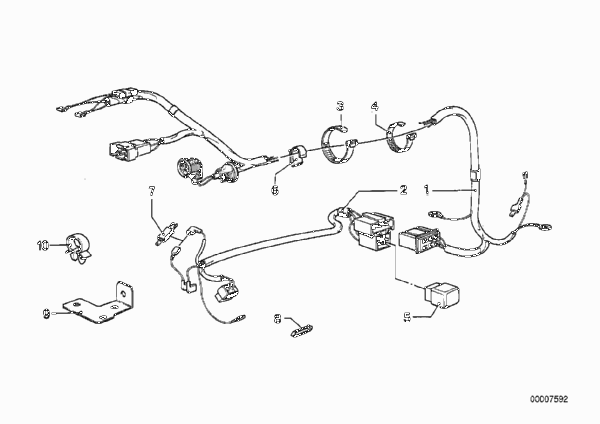 Жгут проводов регул.дорожного просвета для BMW E23 728i M30 (схема запчастей)