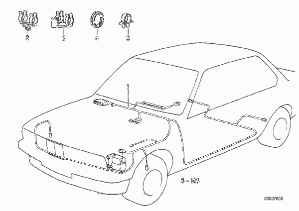 Провода ABS для BMW E30 M3 S14 (схема запчастей)