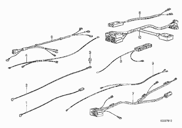 пучки проводов для BMW E12 520i M20 (схема запчастей)