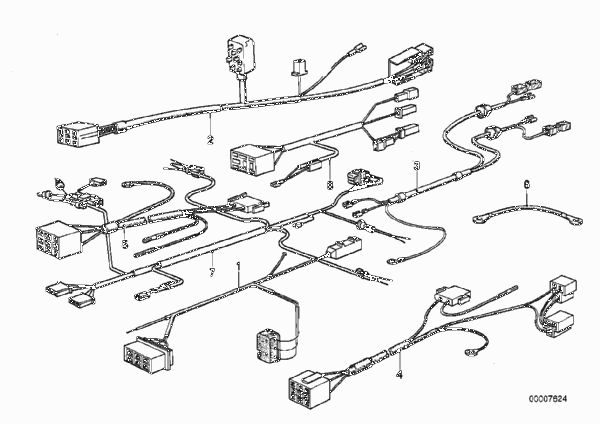 Различные дополнит.комплекты проводов для BMW E23 733i M30 (схема запчастей)