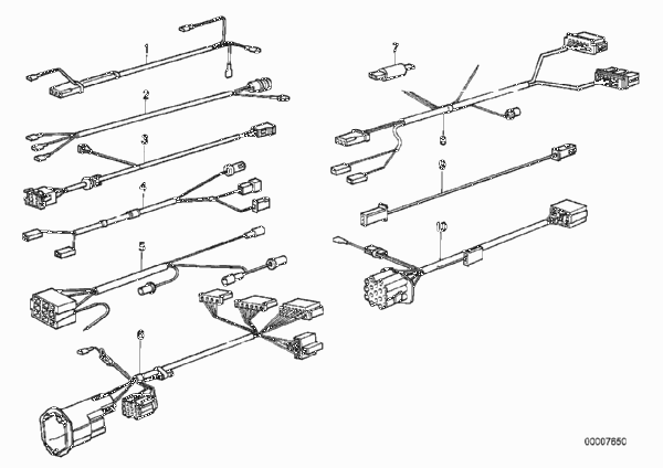 Различные дополнит.комплекты проводов для BMW E30 M3 S14 (схема запчастей)