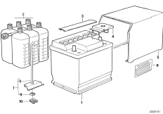 Аккумуляторная батарея для BMW E12 518 M10 (схема запасных частей)