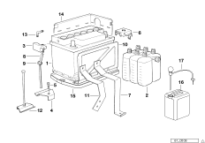 Фирменн.аккумулятор BMW без электролита для BMW E34 518i M40 (схема запасных частей)