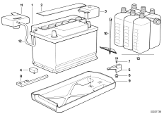 Аккумуляторная батарея для BMW E30 325e M20 (схема запасных частей)