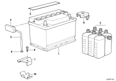 Аккумуляторная батарея для BMW Z1 Z1 M20 (схема запасных частей)