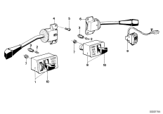 Переключатель на рулевой колонке для BMW E23 732i M30 (схема запасных частей)