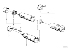 Различные переключатели для BMW E23 735i M30 (схема запасных частей)