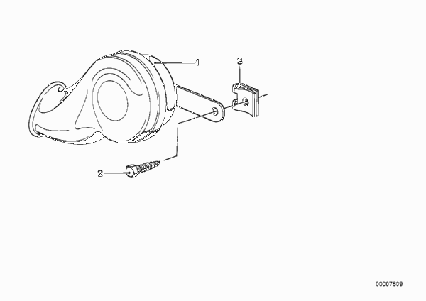 Звуковой сигнал для BMW E23 735i M30 (схема запчастей)