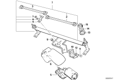 Система стеклоочистителя для BMW Z1 Z1 M20 (схема запасных частей)