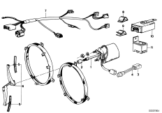 Детали системы омывателей фар для BMW E12 535i M30 (схема запасных частей)