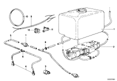 Детали системы омывателей фар для BMW E12 520 M10 (схема запасных частей)