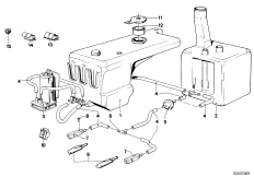 Детали системы омывателей фар для BMW E23 735i M30 (схема запасных частей)