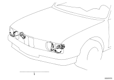 Комплект дооснащ.сист.омывателей фар для BMW E30 325e M20 (схема запасных частей)