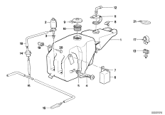 Детали системы омывателей фар для BMW E28 528i M30 (схема запасных частей)
