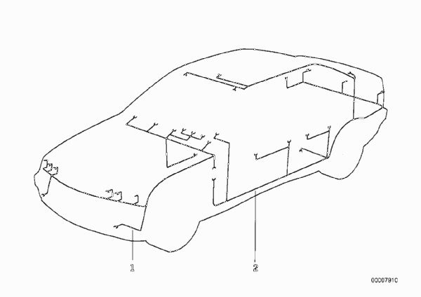 Ответвление жгута проводов Зд для BMW E36 M3 3.2 S50 (схема запчастей)