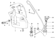 Детали омывателя заднего стекла для BMW E34 525ix M50 (схема запасных частей)