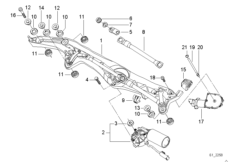 Детали стеклоочистителя для BMW E38 L7 M73N (схема запасных частей)